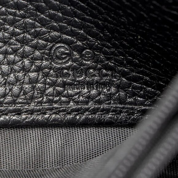 Gucci Soho Black Pebbled Leather Long Wallet Flap GG Large Authentic Italy NEW - Picture 4 of 16